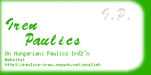 iren paulics business card